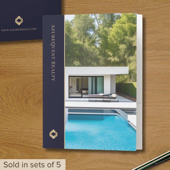 Modern Real Estate Agent Luxury Logo Photo Pocket Folder (Creator Uploaded)