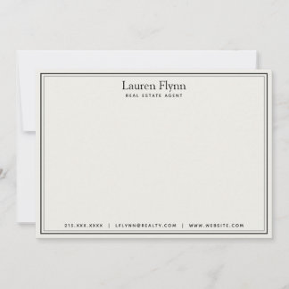 Modern Real Estate Agent Personalized Stationery Note Card