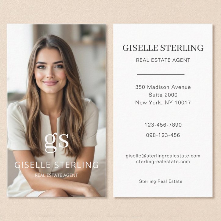 Modern Real Estate Agent Photo Professional Business Card