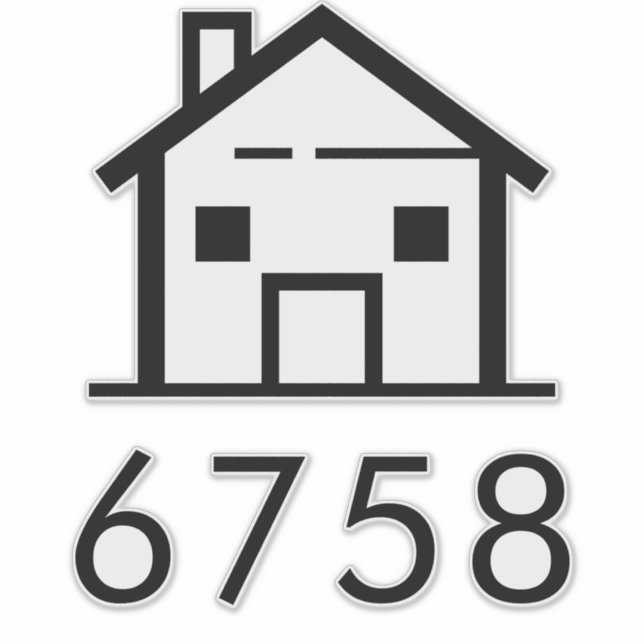 Modern Real Estate Agent Swag House Number Custom Sticker (Front)