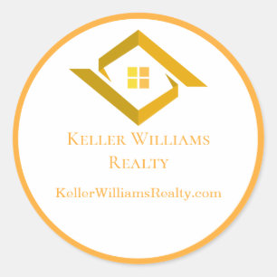 Modern Real Estate Black and gold custom logo Classic Round Sticker