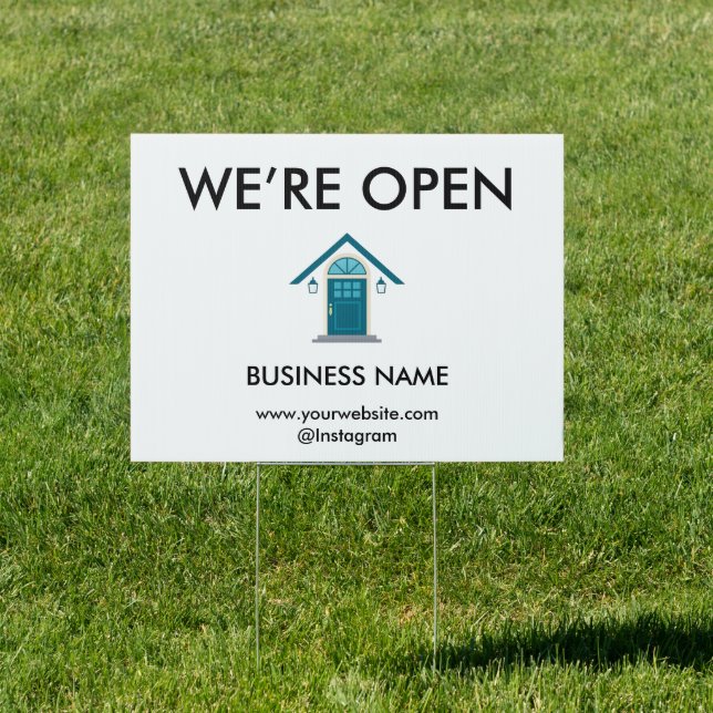 Modern Real Estate Black and white open  Sign (Insitu)
