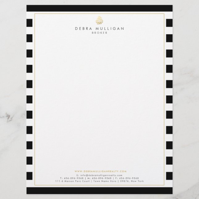 Modern Real Estate Broker Letterhead Stationary (Front)