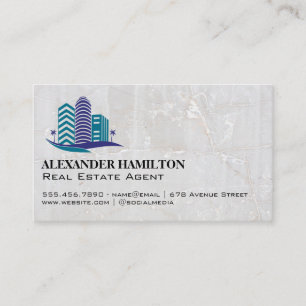 Modern Real Estate Buildings Business Card