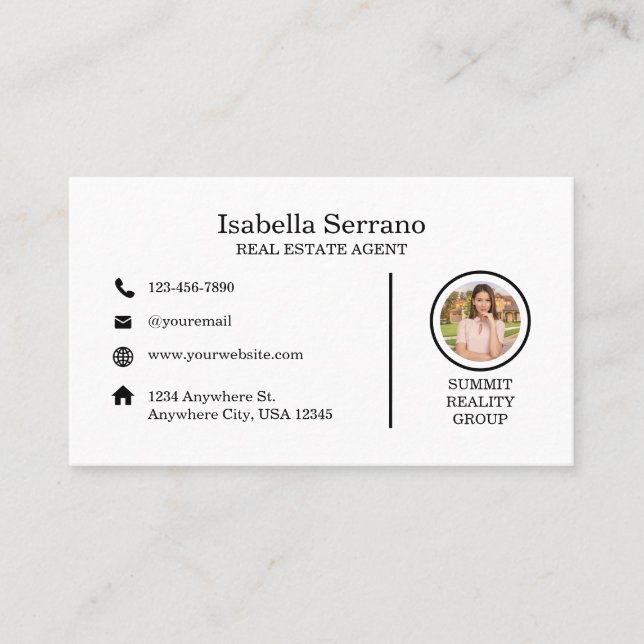 Modern Real Estate Business Card (Front)