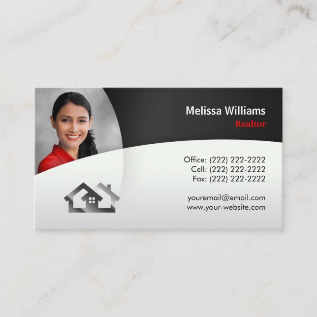 Modern Real Estate Business Cards | Realtor Black (Front)