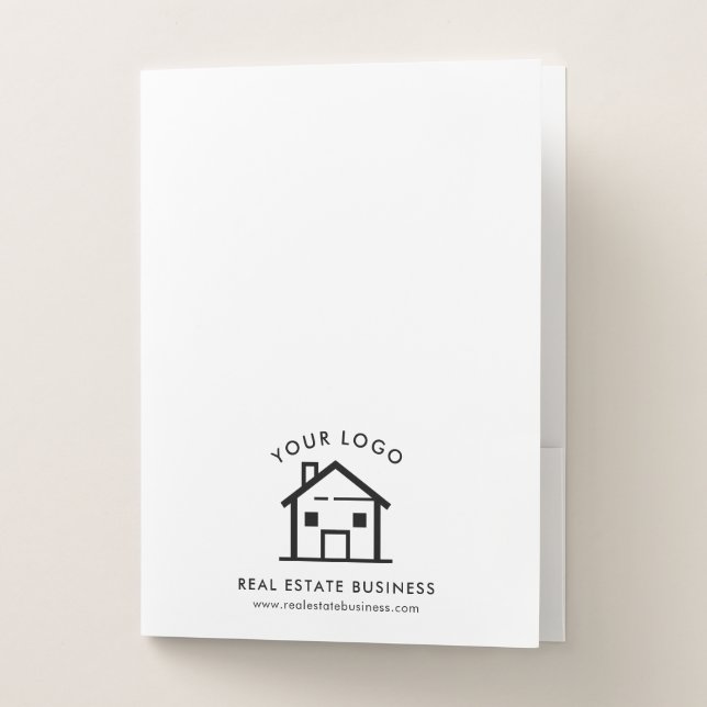 Modern Real Estate Business Logo Rentals Pocket Folder (Front)