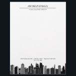 Modern Real Estate Cityscape Letterhead<br><div class="desc">Modern Real Estate Cityscape Letterhead features cityscape - skyscraper and a modern text template. A perfect design for real estate, builders & construction business to use them as a promotional items or as personal stationery .Please click on the personalize button to customize it with your text & logo .Kindly visit...</div>
