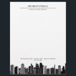 Modern Real Estate Cityscape Letterhead<br><div class="desc">Modern Real Estate Cityscape Letterhead features cityscape - skyscraper and a modern text template. A perfect design for real estate, builders & construction business to use them as a promotional items or as personal stationery .Please click on the personalize button to customize it with your text & logo .Kindly visit...</div>