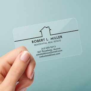 Modern Real Estate Clear Business Cards