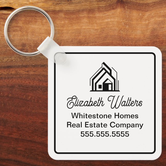 Modern Real Estate Company Customized Realtor Keychain (Front)