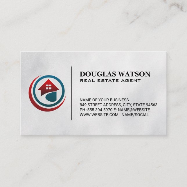 Modern Real Estate Custom Logo Business Card (Front)