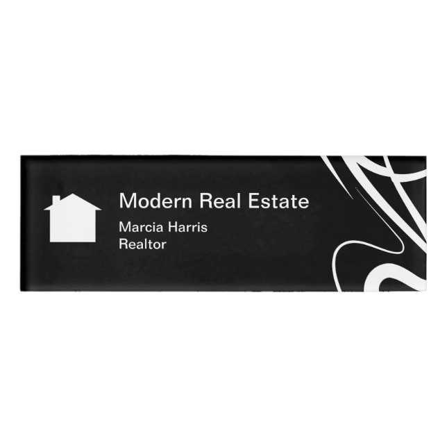 Modern Real Estate Designer Name Tag (Front)