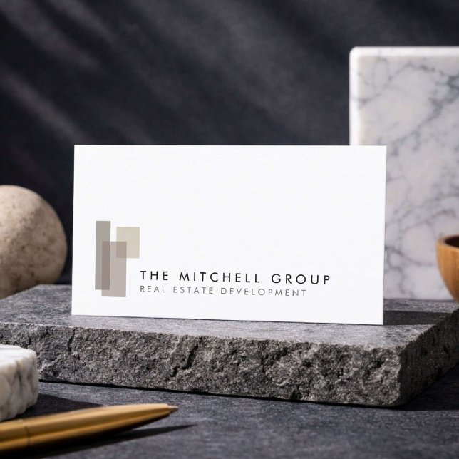 Modern Real Estate Developer Logo Business Card (Creator Uploaded)