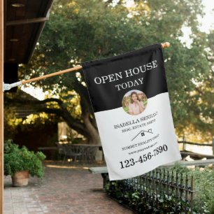 Modern Real Estate Double Sided House Flag