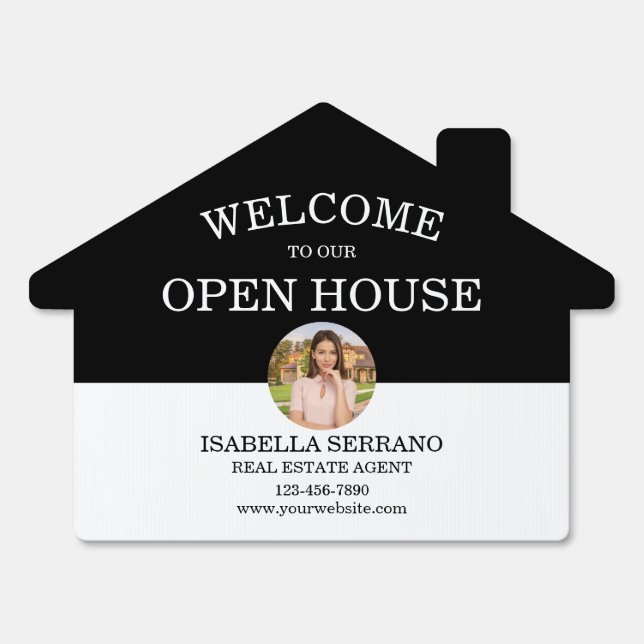 Modern Real Estate Double Sided Open House  Sign (Front)