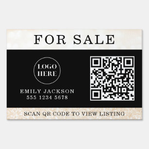 Modern Real Estate For Sale Yard Sign with QR Code
