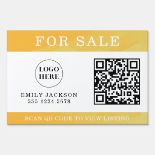 Modern Real Estate For Sale Yard Sign with QR Code