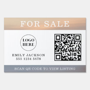 Modern Real Estate For Sale Yard Sign with QR Code