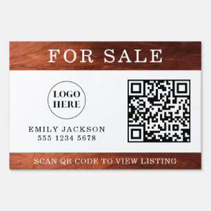 Modern Real Estate For Sale Yard Sign with QR Code