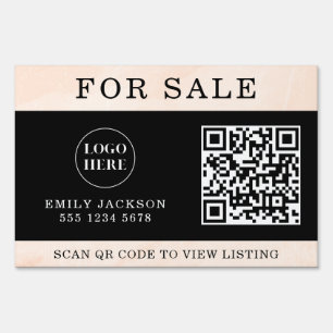 Modern Real Estate For Sale Yard Sign with QR Code