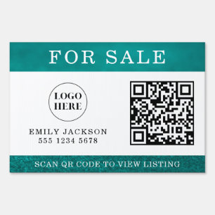 Modern Real Estate For Sale Yard Sign with QR Code