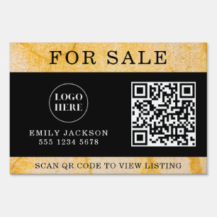 Modern Real Estate For Sale Yard Sign with QR Code