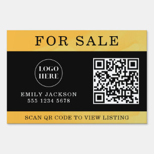 Modern Real Estate For Sale Yard Sign with QR Code