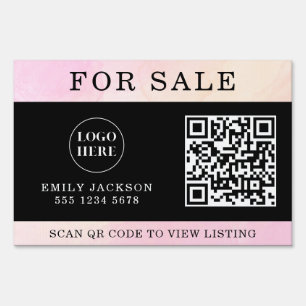 Modern Real Estate For Sale Yard Sign with QR Code