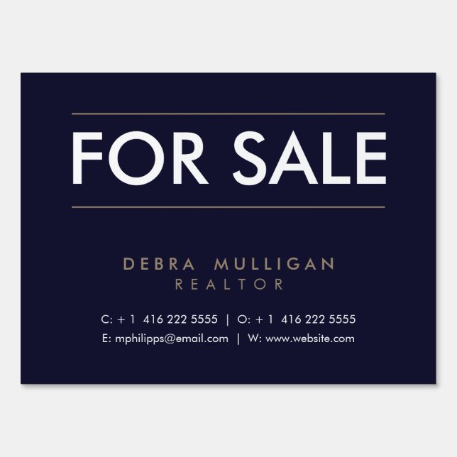 Modern Real Estate Front Lawn Yard Sign (Front)