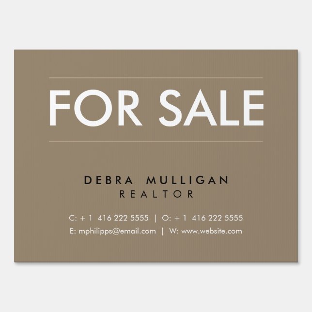 Modern Real Estate Front Lawn Yard Sign (Front)
