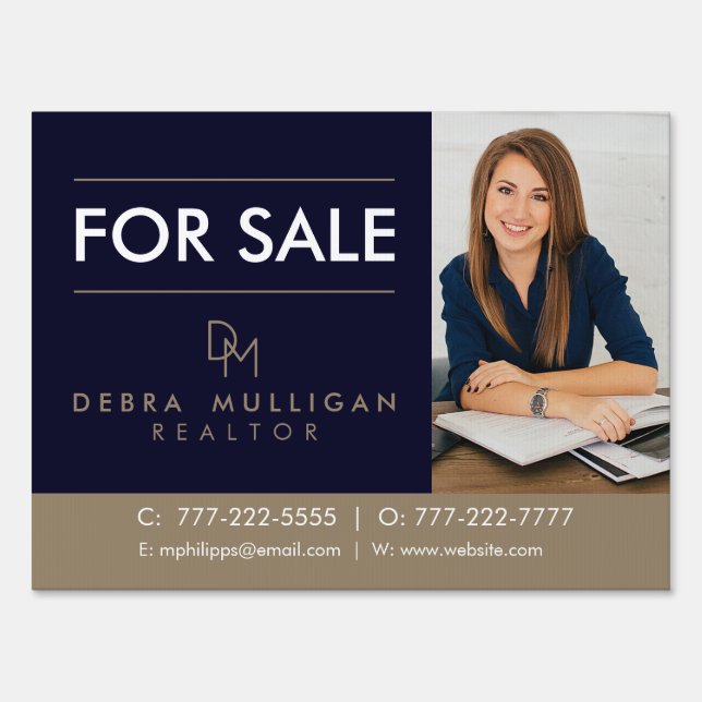 Modern Real Estate Front Lawn Yard Sign (Front)