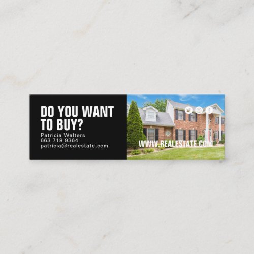 Modern real estate home photo professional realtor mini business card