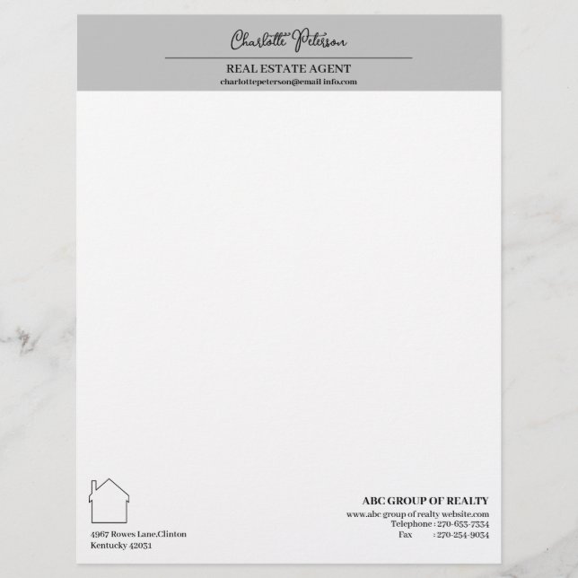 Modern Real Estate  Letterhead (Front)