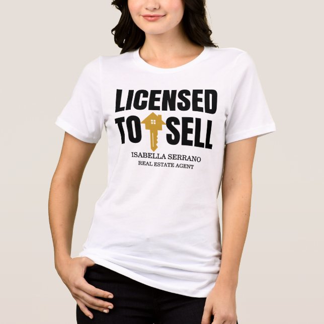 Modern Real Estate License To Sell Tri-Blend Shirt (Front)