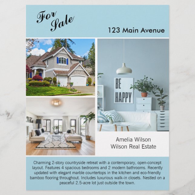 Modern Real Estate Listing 2 Sided Flyer (Front)