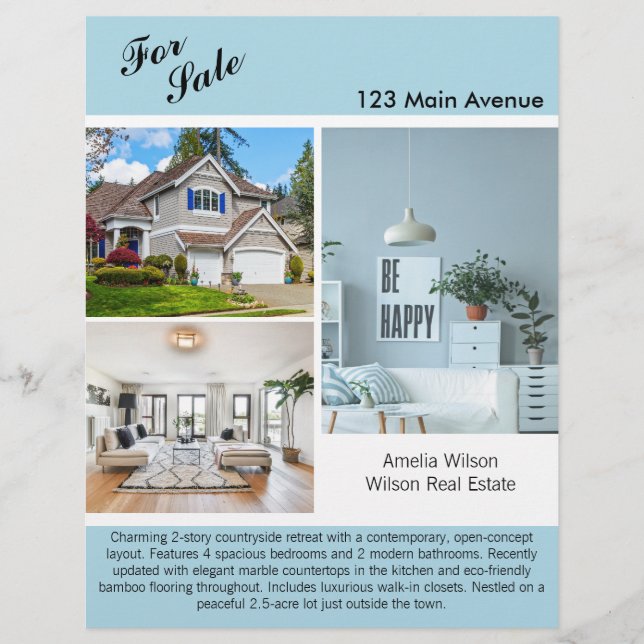 Modern Real Estate Listing 2 Sided Flyer (Front)