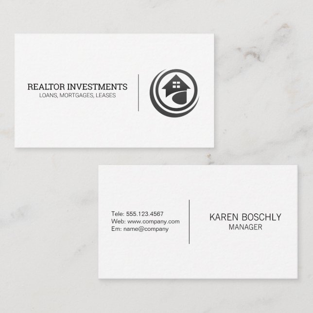 Modern Real Estate Logo Design Business Card (Front/Back)