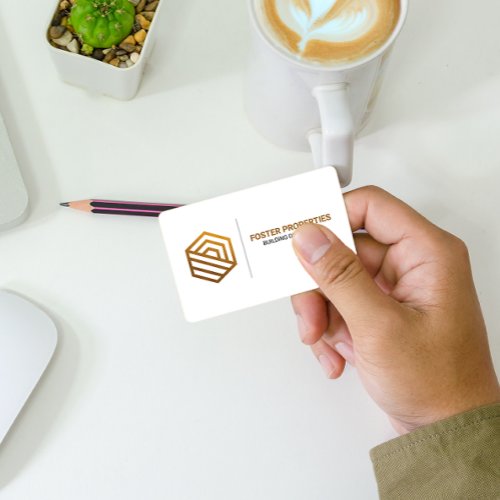 Modern Real Estate Logo Design Gold Business Card