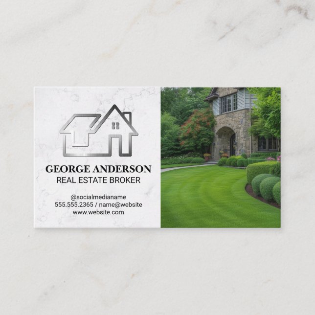 Modern Real Estate Logo | Properties Business Card (Front)