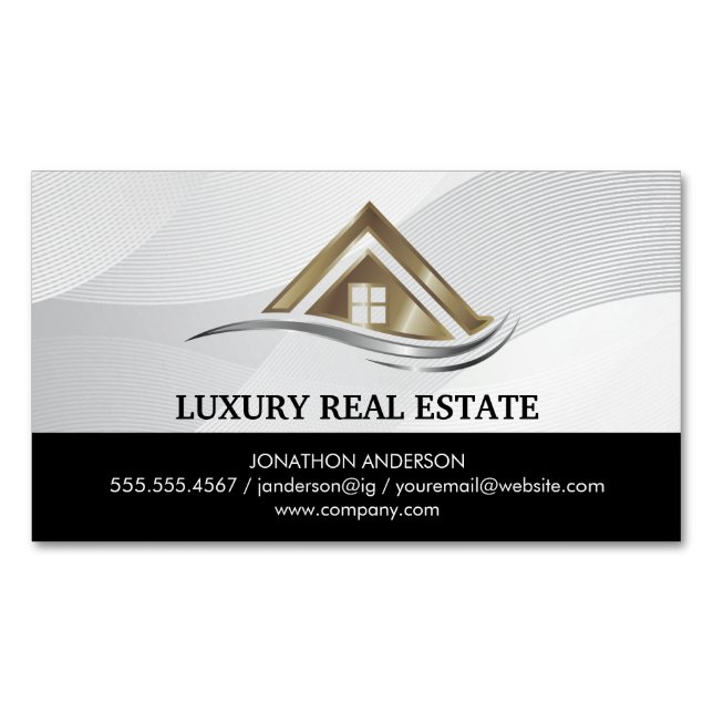 Modern Real Estate Logo | Property Management Business Card Magnet (Front)