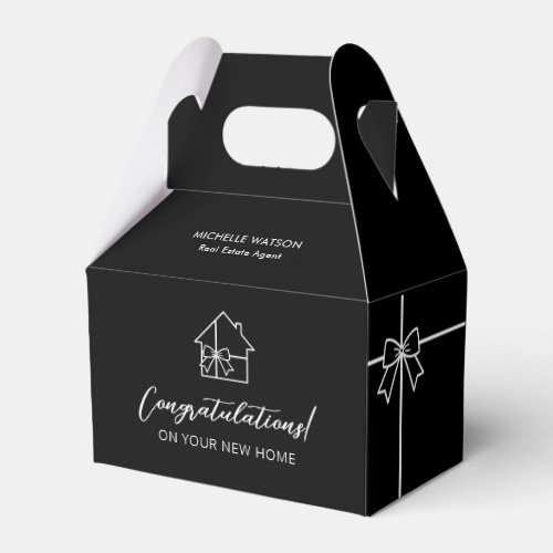 Modern Real Estate Marketing Custom New Home Black Favor Boxes