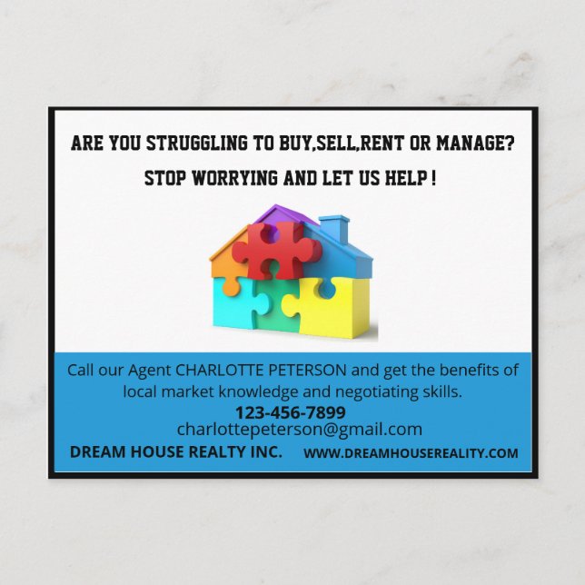 Modern Real Estate  Marketing Direct Mail Postcard (Front)