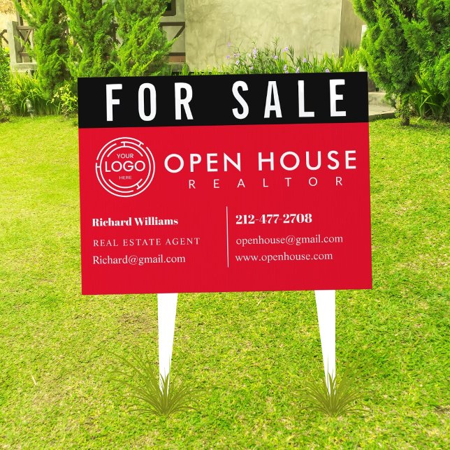 Modern Real Estate Marketing Front Black-Red Sign (Creator Uploaded)
