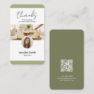 Modern Real Estate Marketing Photo QR Code Business Card