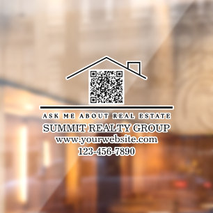 Modern Real Estate Marketing QR Code Window Cling
