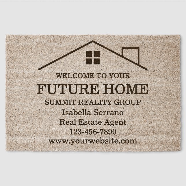 Modern Real Estate Open House Door Coir Mat (Front)