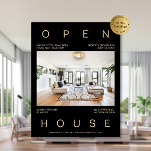 Modern Real Estate Open House Invitation Template Flyer