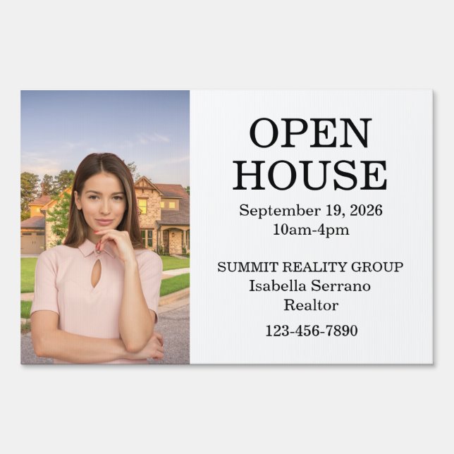 Modern Real Estate Open House Sign (Front)