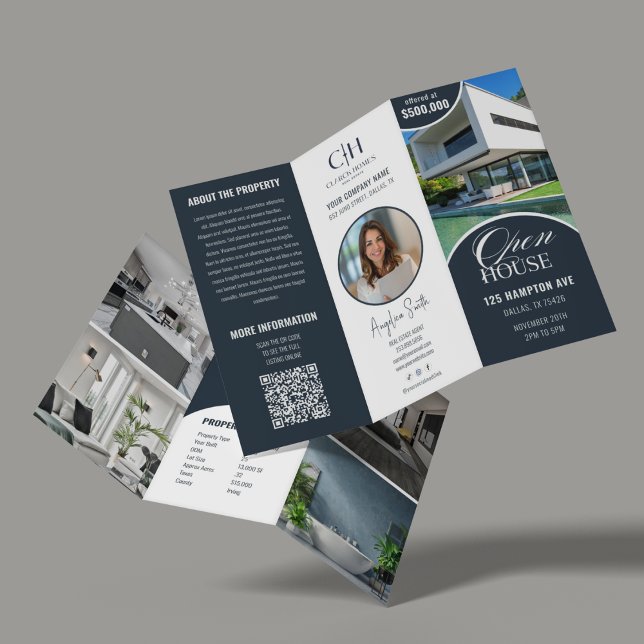 Modern Real Estate Open House Tri-fold Brochure (Creator Uploaded)
